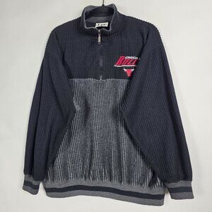 Vintage Lee Sport NBA Chicago Bulls Basketball Ribbed 1/4 Zip Mens Large Sweater
